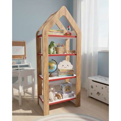 Bebek Çocuk Odası Çok Amaçlı Oyuncak Toplama Depolama Kitaplık 4 Raflı