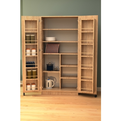 Çok Amaçlı Kiler Yüklük Erzak Dolabı 165 Derece Açılır Kapaklar KL-86-MDF